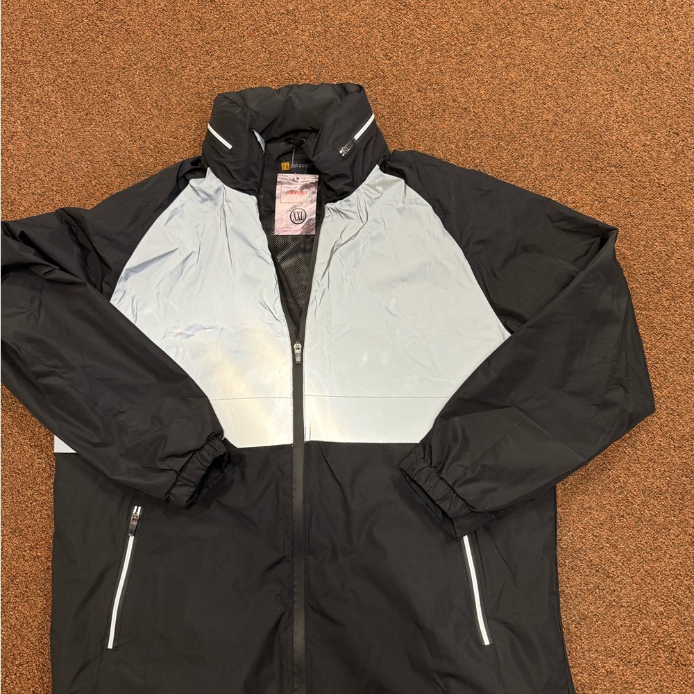 Black and Gray Windbreaker Jacket